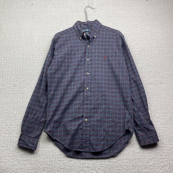 Polo Ralph Lauren Oxford Shirt Mens S Multicolor Plaid Long Sleeve Button Up - Picture 1 of 11